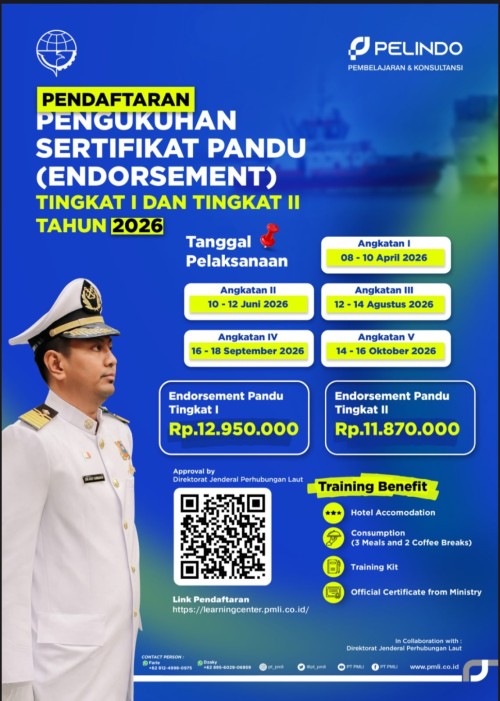 Pelatihan Penyegaran dalam rangka Pengukuhan (Endorsement) Sertifikat Pandu Tingkat II Angkatan V Tahun 2026